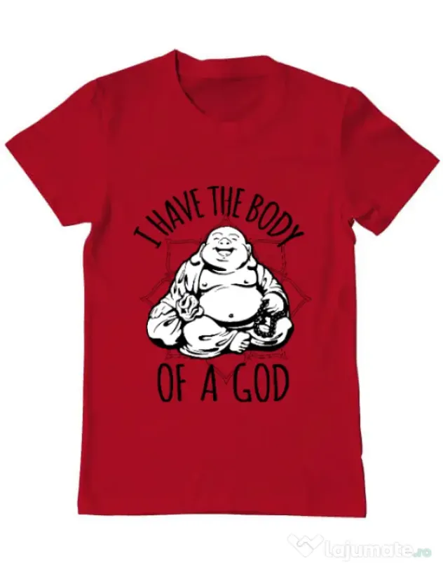 Tricou ADLER barbat Body of a god Rosu