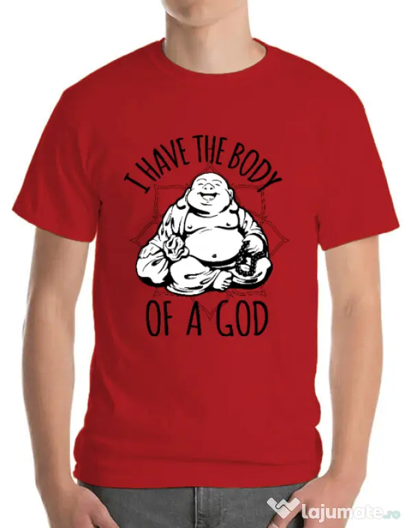 Tricou ADLER barbat Body of a god Rosu