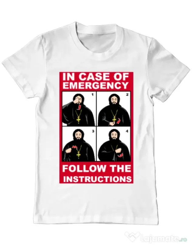 Tricou ADLER barbat In case of emergency Alb