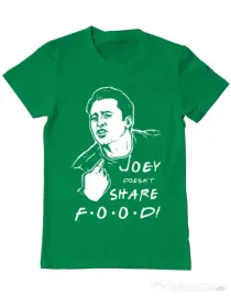 Tricou ADLER barbat Joey doesnt share food Verde mediu