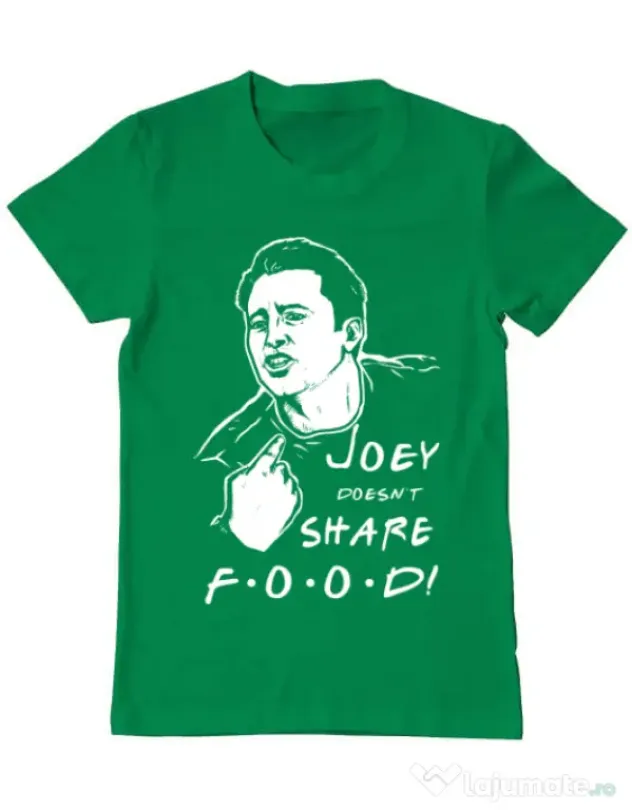 Tricou ADLER barbat Joey doesnt share food Verde mediu