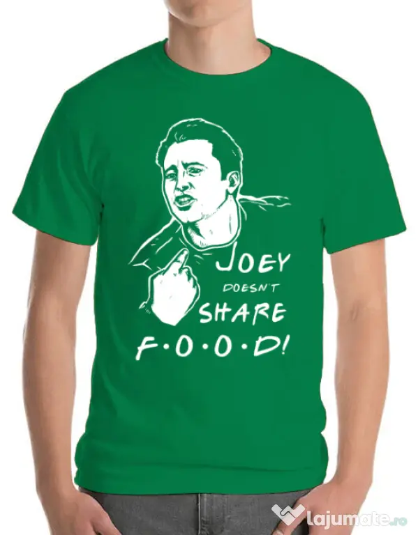 Tricou ADLER barbat Joey doesnt share food Verde mediu