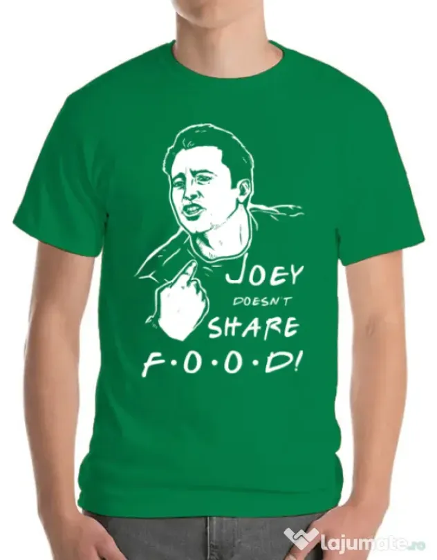 Tricou ADLER barbat Joey doesnt share food Verde mediu