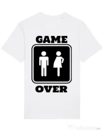 Tricou STANLEY STELLA barbat Game over pregnant Alb
