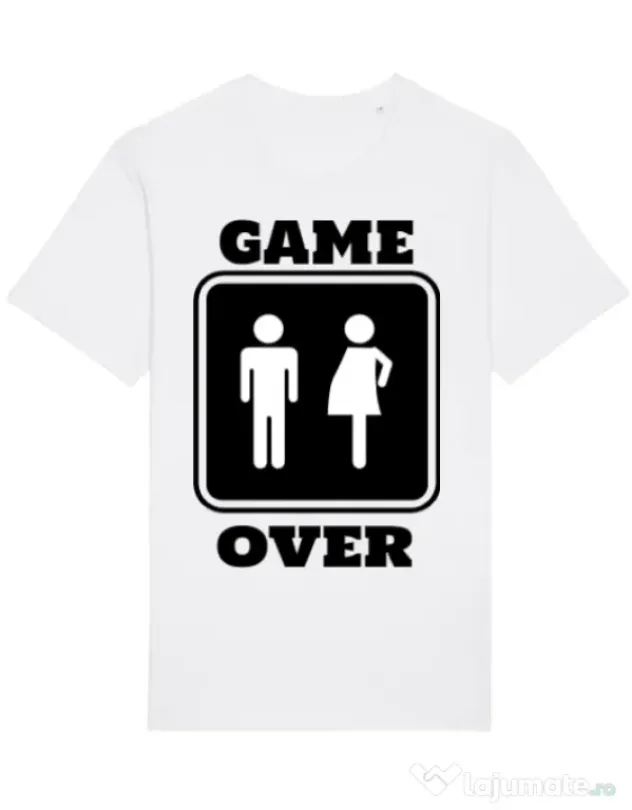 Tricou STANLEY STELLA barbat Game over pregnant Alb