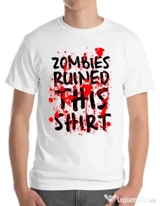 Tricou ADLER barbat Zombies Alb