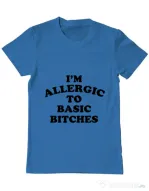 Tricou ADLER barbat Allergic to basic bitches Albastru azuriu
