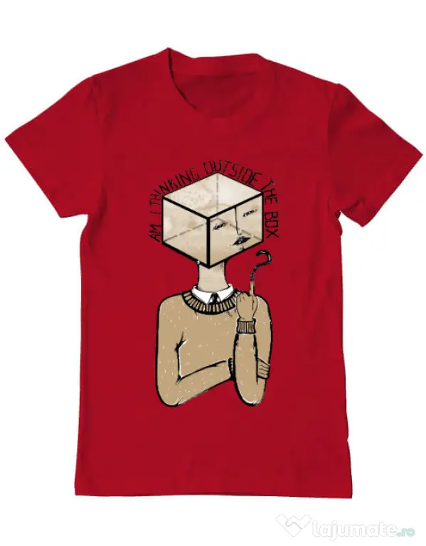 Tricou ADLER barbat Am I thinking outside the box Rosu