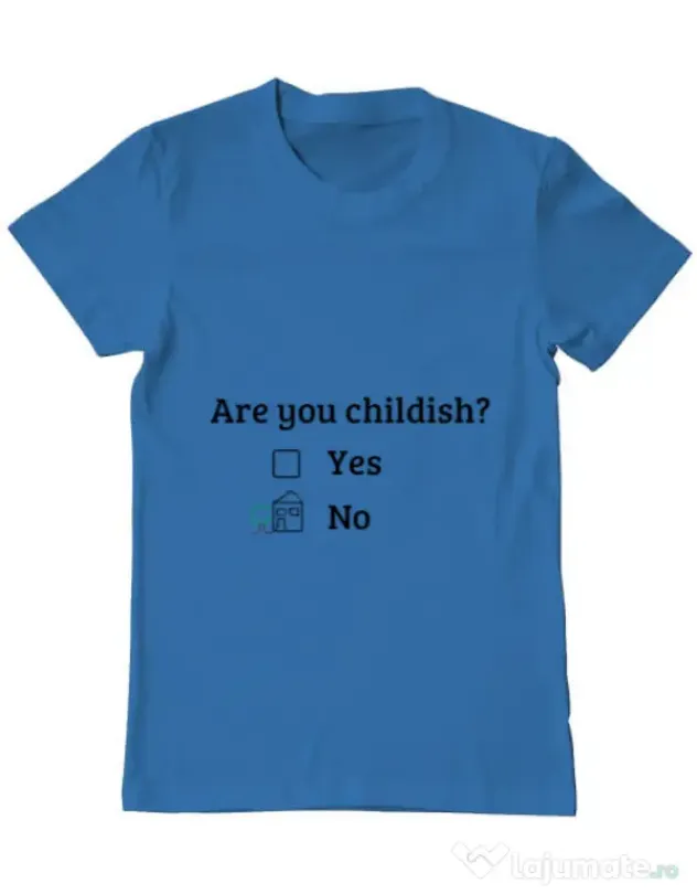 Tricou ADLER barbat Are you childish Albastru azuriu