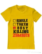 Tricou ADLER barbat Busy killing zombies Galben