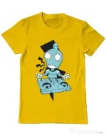 Tricou ADLER barbat Dj robot Galben