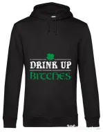 Hoodie barbat cu gluga Drink up bitches Negru