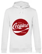 Hoodie barbat cu gluga Enjoy cocaine Alb