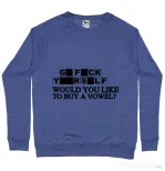 Bluza ADLER barbat Go fuck yourself Albastru melanj