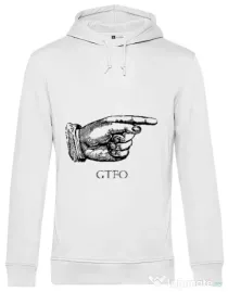 Hoodie barbat cu gluga GTFO Alb