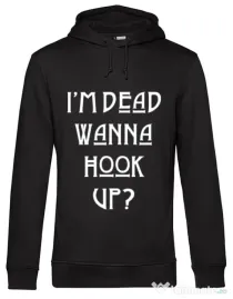 Hoodie barbat cu gluga Wanna hook up Negru