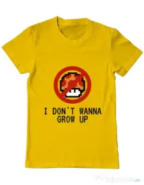 Tricou ADLER barbat I dont wanna grow up Galben