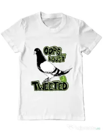 Tricou ADLER barbat I just tweeted Alb