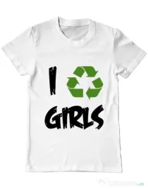 Tricou ADLER barbat I recycle girls Alb