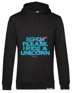 Hoodie barbat cu gluga I ride a unicorn Negru