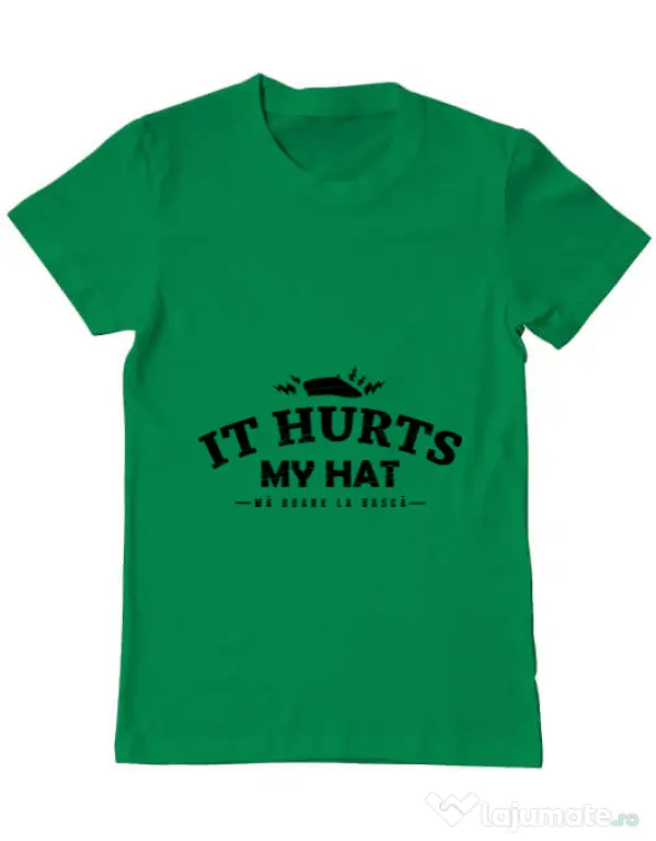 Tricou ADLER barbat It hurts my hat Verde mediu