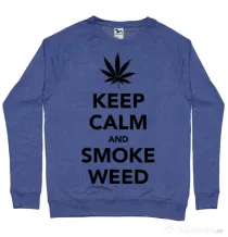 Bluza ADLER barbat Smoke weed Albastru melanj
