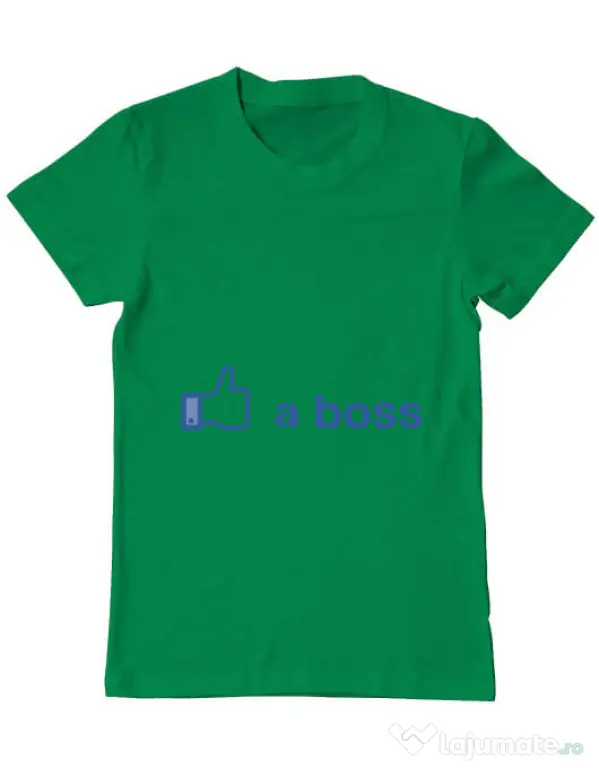 Tricou ADLER barbat Like a boss Facebook Verde mediu