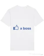 Tricou STANLEY STELLA barbat Like a boss Facebook Alb