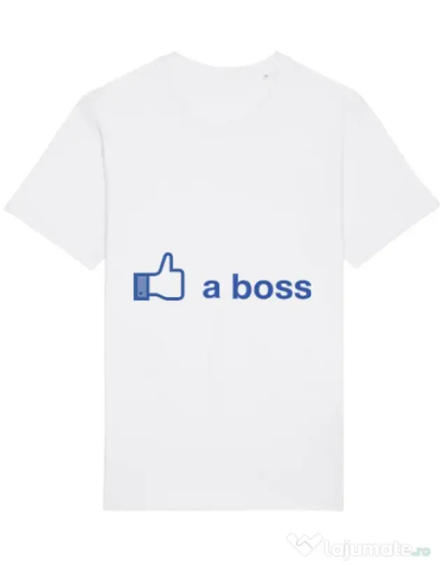 Tricou STANLEY STELLA barbat Like a boss Facebook Alb