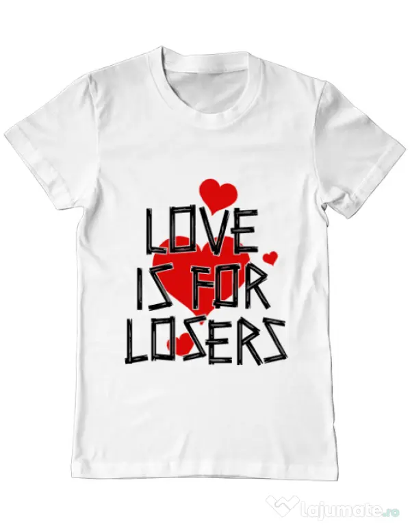 Tricou ADLER barbat Love is for losers Alb
