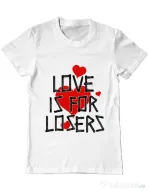 Tricou ADLER barbat Love is for losers Alb