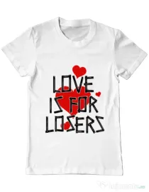 Tricou ADLER barbat Love is for losers Alb