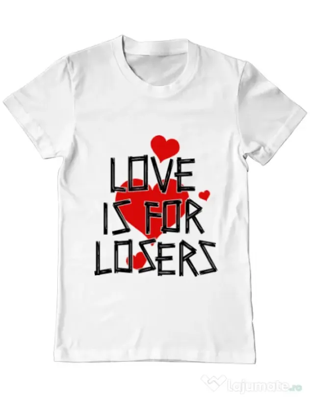 Tricou ADLER barbat Love is for losers Alb