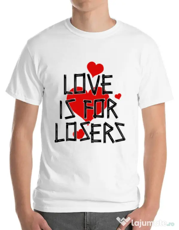 Tricou ADLER barbat Love is for losers Alb