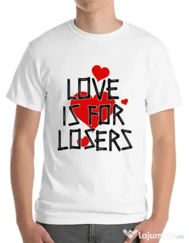 Tricou ADLER barbat Love is for losers Alb