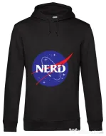 Hoodie barbat cu gluga Nerd Negru