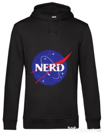 Hoodie barbat cu gluga Nerd Negru