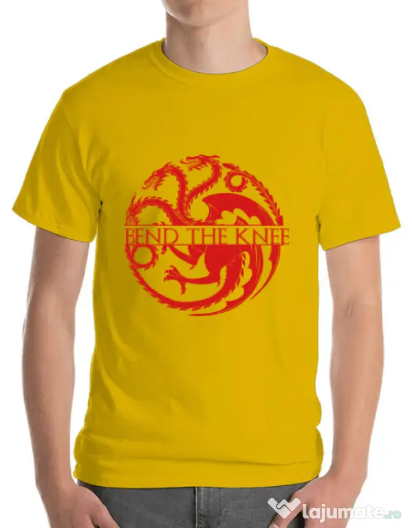 Tricou ADLER barbat Bend the knee Galben
