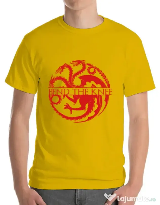 Tricou ADLER barbat Bend the knee Galben