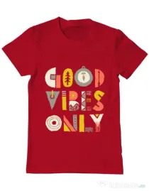 Tricou ADLER barbat Good vibes only Rosu