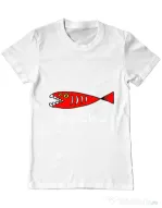 Tricou ADLER barbat This fish can kill you Alb