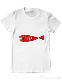 Tricou ADLER barbat This fish can kill you Alb