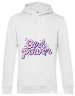 Hoodie barbat cu gluga Girl power Alb
