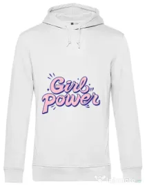 Hoodie barbat cu gluga Girl power Alb