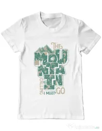 Tricou ADLER barbat The mountain is calling, I must go! Alb