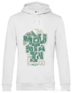 Hoodie barbat cu gluga The mountain is calling, I must go! Alb