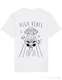 Tricou STANLEY STELLA barbat High vibes Alb