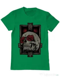 Tricou ADLER barbat Skullcross Verde mediu