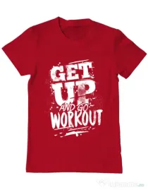 Tricou ADLER barbat Get up and go workout Rosu