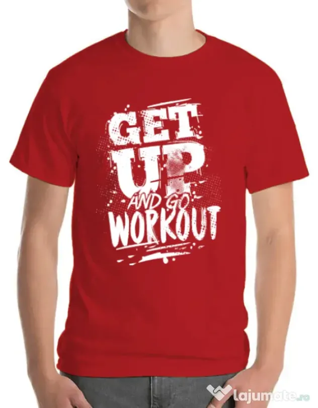 Tricou ADLER barbat Get up and go workout Rosu